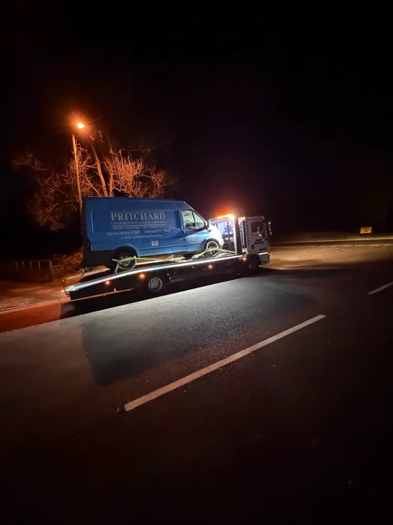 a truck on a flatbed